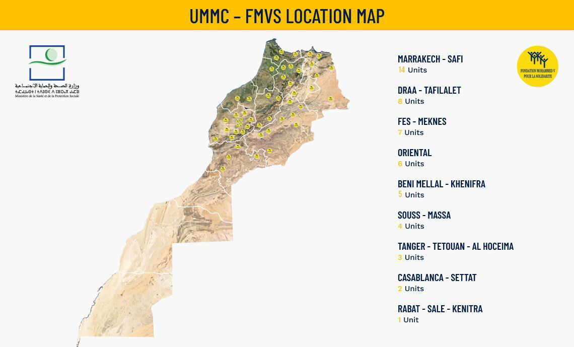 Carte d’implantation des UMMC – FMVS